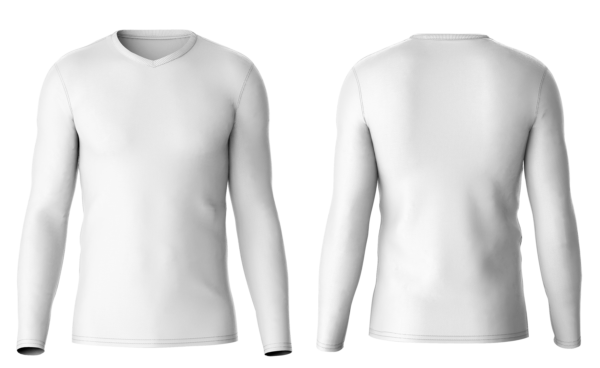 V-neck long sleeved T-shirt